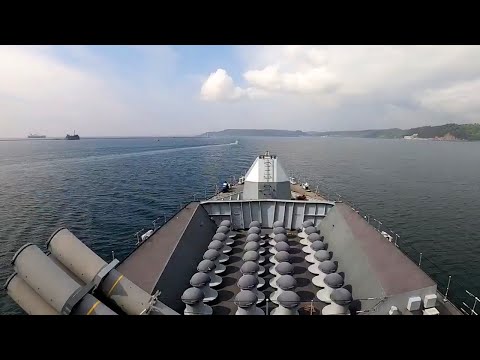 HMS Kent puts to sea from Devonport