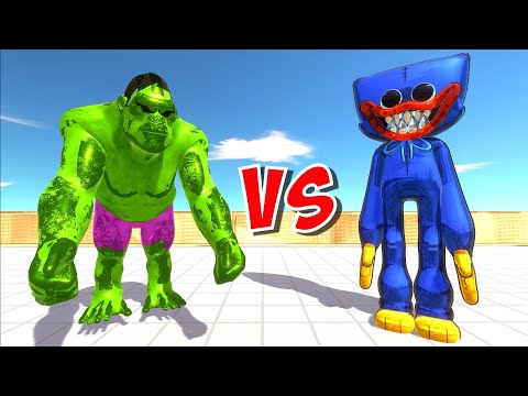 HULK vs HUGGY WUGGY DEATH RUN - Animal Revolt Battle Simulator
