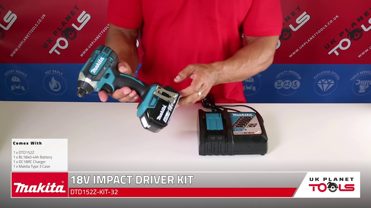 Makita DTD152Z 18V Impact Driver with 1 x 4Ah Battery, Charger, Case & Inlay | UK Planet Tools