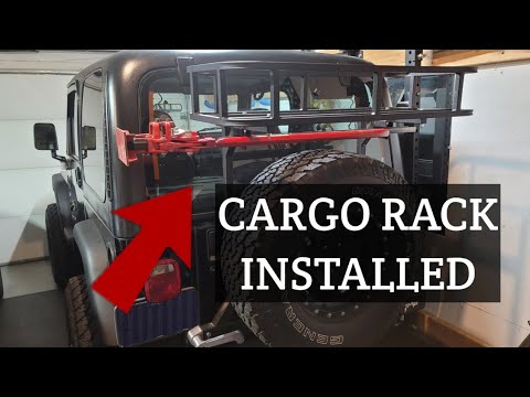 EAG Rear Cargo Carrier Basket With Hi-Lift Jack Mount Installation