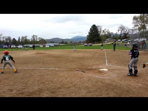 Aidans first time up to bat, a double