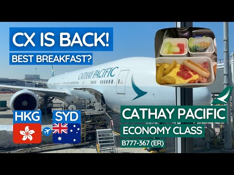CATHAY PACIFIC 777-300ER ECONOMY CLASS: Hong Kong to Sydney | CHASE Sapphire Lounge Tour