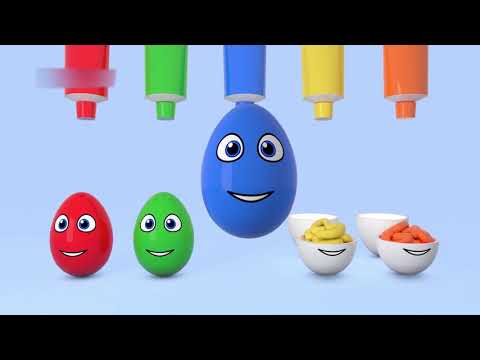 Nauka Angielskiego dla dzieci kolory 3D jajka - YouTube