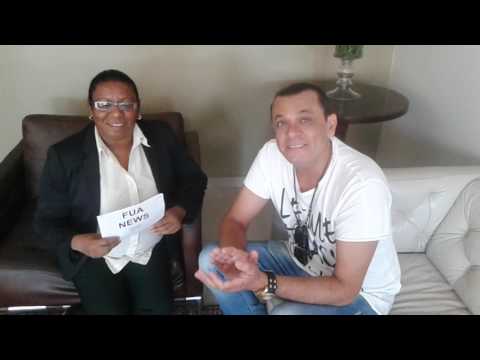 FRANK AGUIAR sendo entrevistado por CLAUDIA VANIA do FUA NEWS