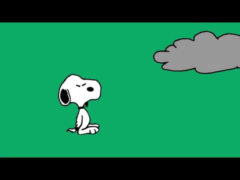 snoopy in the rain