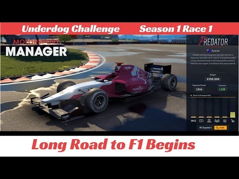 Motorsport Manager Lets play #01 - Underdog Challenge - Road to F1 Begins