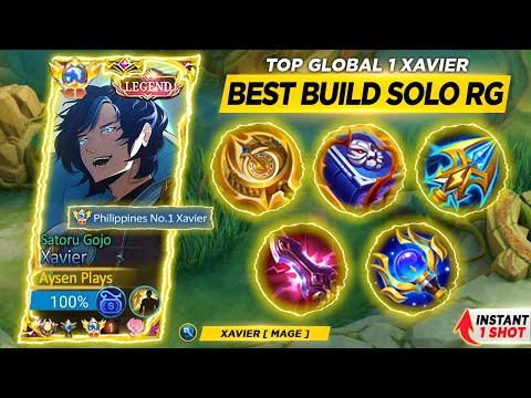 XAVIER SOLO RANKED BEST BUILD AND EMBLEM! 😱 | XAVIER TIPS & GUIDE 2023 |  MLBB