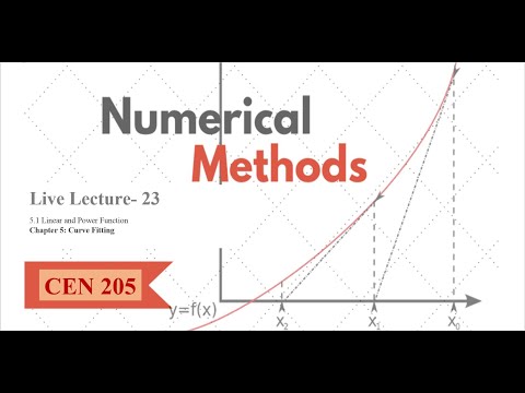 CEN 205 Lecture 23( Curve fitting- Linear and Power Function )
