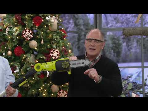 Sun Joe iON 24V Cordless Rechargeable Telescoping Pole Saw on QVC
