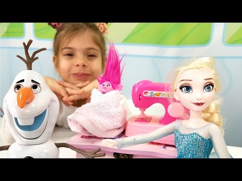 Karlar Ülkesi oyuncakları. Elsa ve Olaf için yardım