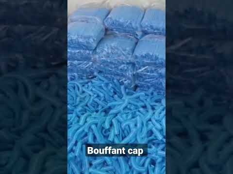 Blue disposable bouffant cap