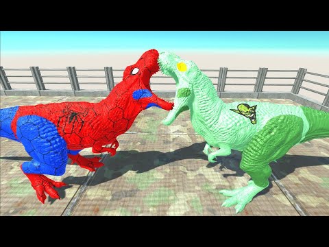 Green Goblin Vs Spider-man T-Rex Dinosaur Hunting Found Jurassic World Evolution Death Fall V2