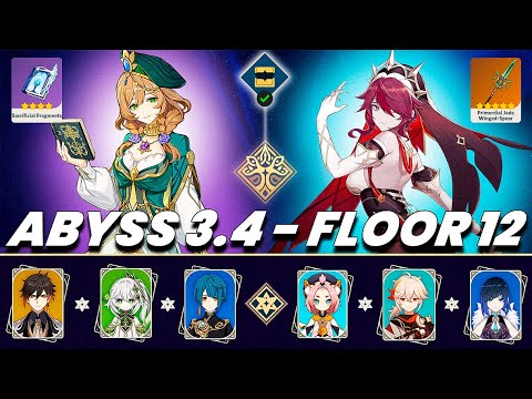 Spiral Abyss 3.4 | C3 LISA Hyperbloom & C6 ROSARIA Freeze | Floor 12 9 Stars | Genshin Impact
