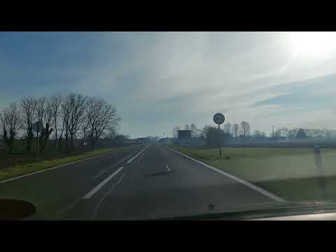A drive from Barcs, Hungary,  to Virovitica, Croatia