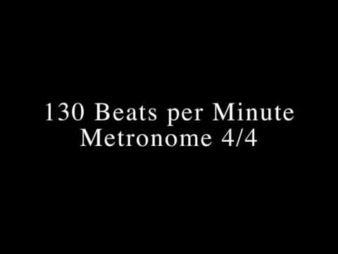 130 Beats per Minute Metronome click with beats and 4/4 bars counting.