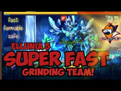summoners war: FARMABLE speed team ELLUNIA 5 / 100%  SUCCESS RATE!
