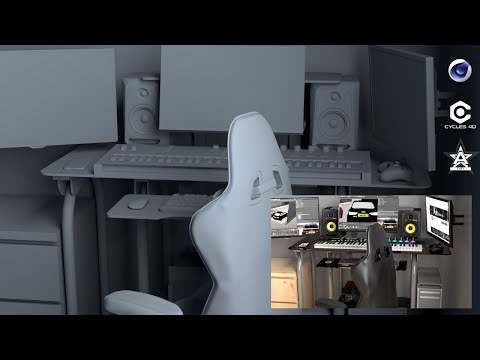 Cinema 4D | 3D Studio Desk Render | Cycles 4D