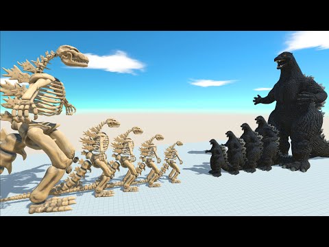 Growing Godzilla Fight | Godzilla skeletob VS Heisei Godzilla - ARBS