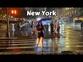 New York Rainstorm Night Walking In Heavy Rain Lightning Thunderstorm Sounds