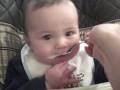 Gavin Eating 1st Food
