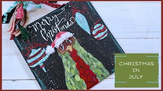 Christmas in July Chicken Painting #christmas2025 #chickenart