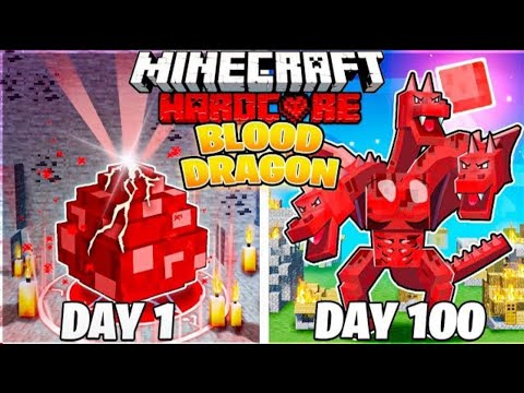 100 Days as a Blood Dragon in Hardcore Minecraft! Epic Surviving Story! (Hindi)