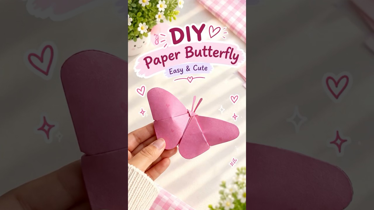 Easy Way to Make a Paper Butterfly 🦋💗 | DIY Paper Craft|It’s me Hana|Paper Craft #Shorts
