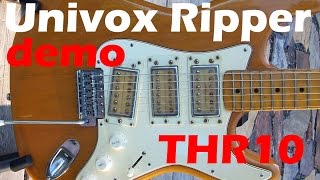 UNIVOX Ripper Vintage 70s Strat demo THR10 plus pedals