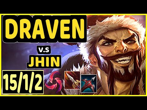 FREEZE (DRAVEN) vs JHIN - QUADRAKILL 15/1/2 KDA BOTTOM ADC GAMEPLAY - EUW Ranked GRANDMASTER