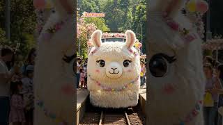 Llama Themed Train 🎀 Would you like to ride? #train #travel #llama   #funny #subway #viralshorts