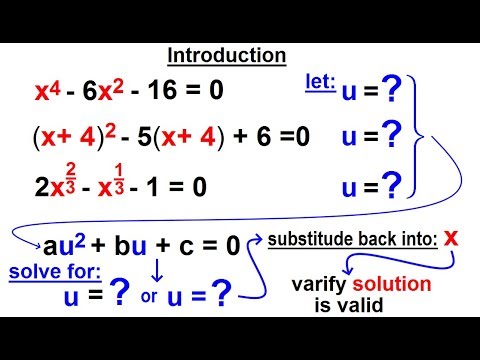 Algebra Ch 28 Quadratic Equation Special Types 1 of 8 Introduction