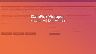 Froala HTML Editor - DataFlex Wrapper