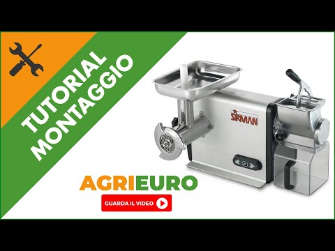 Tritacarne Elettrico Sirman TCG 22 Dakota con Grattugia integrata - 1100 Watt: montaggio
