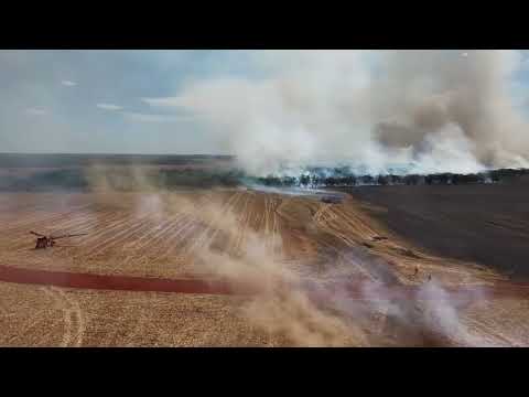 Pożar pól uprawnych. Incêndio no campo Santa Rosa do Tocantins.