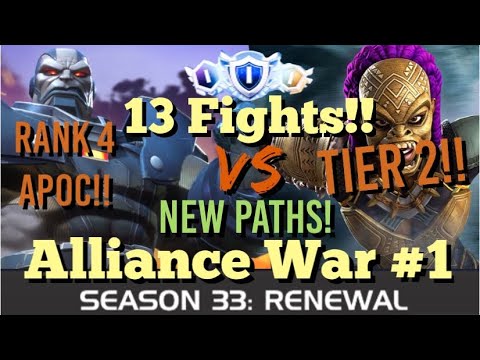 MCOC - Alliance War - Season 33 - War #1 - 13 FIGHTS!! - 6R4 Apoc Vs Jabari + Magneto Being Magneto!