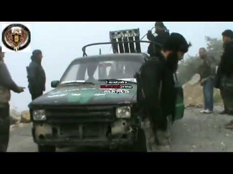 تجهيز وتذخير قاعدة صواريخ كاتيوشا لاستهداف مقرات قوات النظام في قمة النبي يونس في ريف اللاذقية من قبل كتيبة أسود جبلة الأدهمية