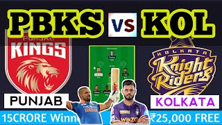 KOL vs PBKS Dream11 Prediction, PBKS vs KOL Dream11, Punjab vs Kolkata Dream Prediction, KOL vs PBKS