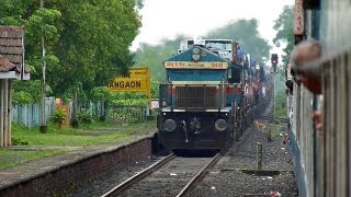 preview picture of video 'Roaring GOC WDG4 Ro-Ro Jumping Trucks shatters the silence at Mangaon!!'