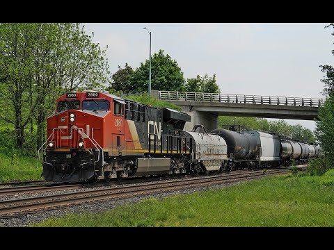 RAILREEL "BUSY MORNING" CN VIA Woodstock Ontario May 29 2020