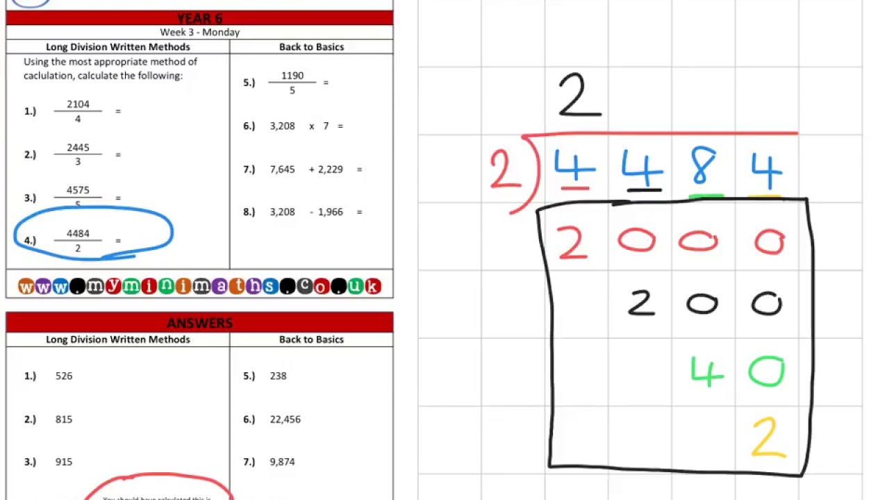 YEAR 6 Mini-maths Video Tutorial - Week 3 - Monday