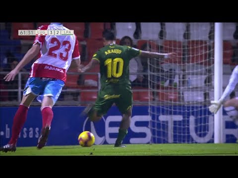 Sergio Araujo al palo que perdona el 3-3 en el CD Lugo 4 - UD Las Palmas 2 | 18-19 HD