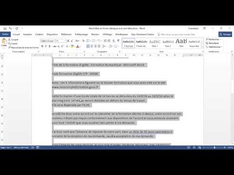 Word - 1 Basic - Exercise Classic formatting of a letter