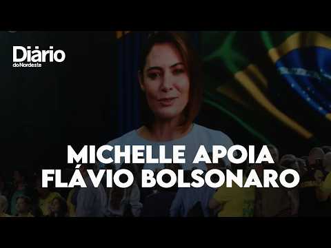 Em convenção do PL, Michelle cita ausência de Jair Bolsonaro e apoia Flávio: 'Deus te dê sabedoria'
