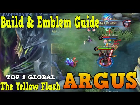 Top 1 Global ARGUS ~ The Yellow Flash ~ MLBB ~ NEW BUILD AND EMBLEM #mobilelegends #mlbb