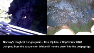 preview picture of video 'Bungee Jump @ Rjukan - Norway - Bridge + Chest Cam (upwards)'