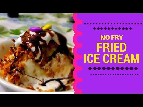 How to make easy No deep Fry Fried Ice Cream recipe at home in hindi.(without Sugar dessert