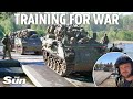 British armoured troops storm treelines & cross rivers in chilling mass NATO war exercises in Poland