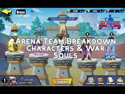 BIS My Favorite Arena Team (Characters & War Souls Broken-down) Bleach Immortal Soul External Soul