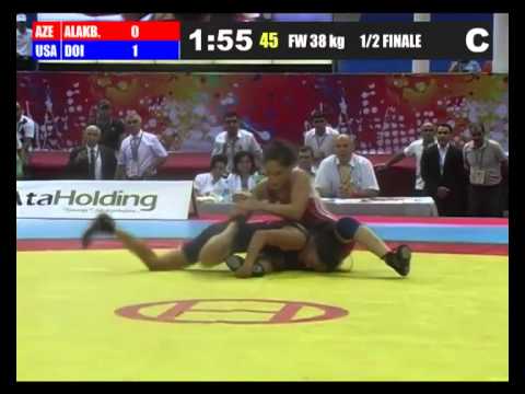 2012 Cadet Worlds Semifinal 38kg - Marina Doi (USA) vs. Sahilia Alakbarova (AZE)