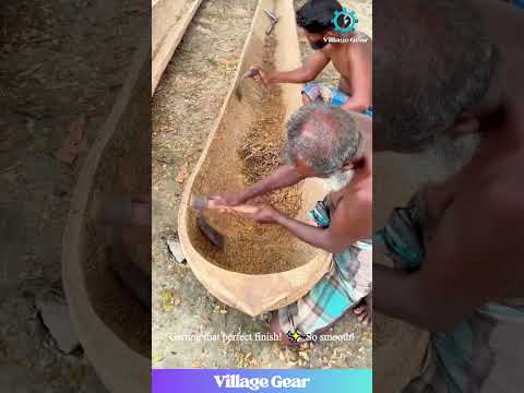 Dude Carved a BOAT Out of a LOG! That's Some Pro-Level DIY! #boatmaking #woodworking #diy #craft